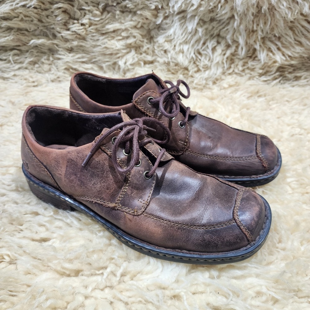 Børn Men's Brown Leather Oxford Shoes Size 8.5 M Cap Toe Lace Up Handcrafted Com - Picture 3 of 8